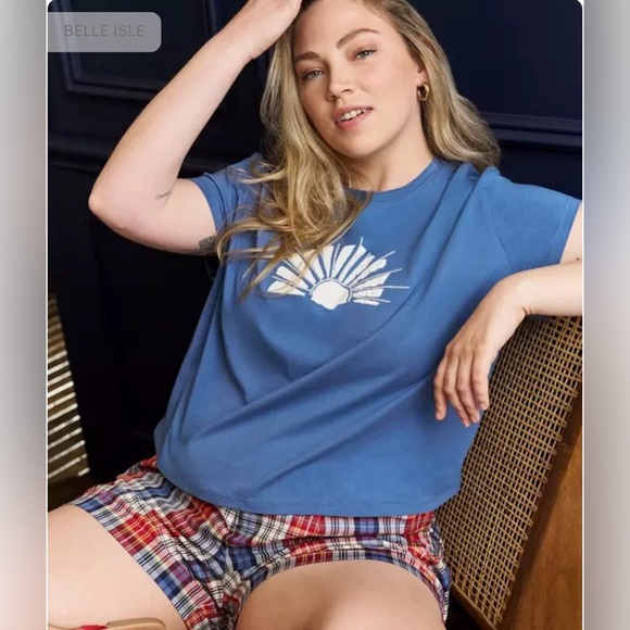 torrid Tops - Belle isle by torrid boxy blue tshirt women’s plus size 3